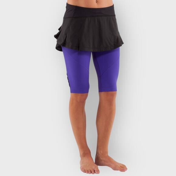 Lululemon Presta Skirt Size 6 Black Ruffle Tiered Drawstring Waist Tenniscore - Picture 2 of 7